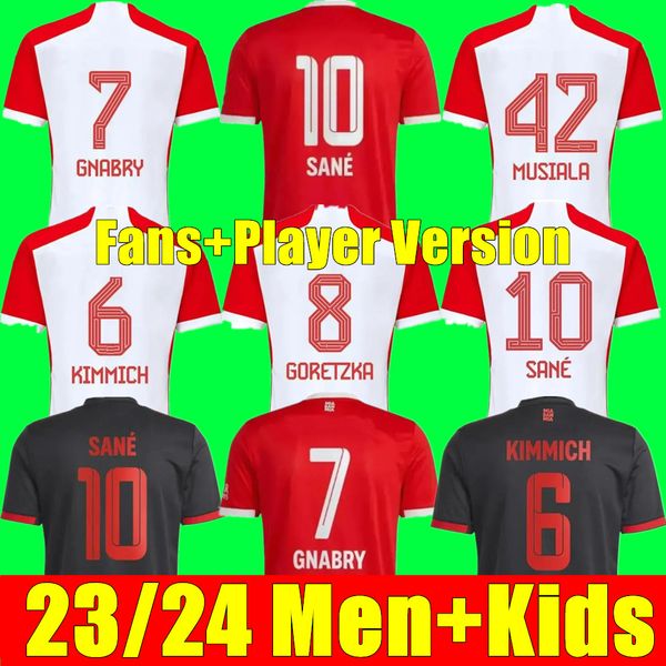 

23 24 musiala soccer jerseys sane 2023 2024 football shirt goretzka gnabry bayerns munich camisa de futebol men kids kits kimmich fans playe, Black;yellow