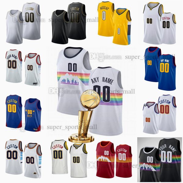 

2023 finals champions patch jamal aaron jokic murray gordon printed basketball jerseys kentavious caldwell-pope jeff green ish custom any na, Black;red