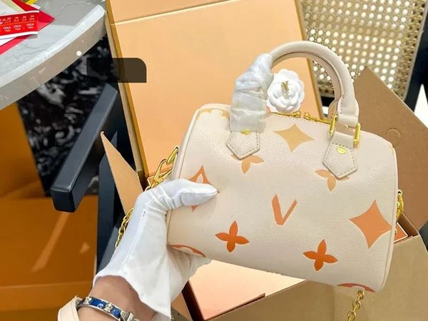 

shoulder bags designer nano speedy 20 bandouliere bag speedy handbag embossed pillow womens empreinte tote luxury yayoi kusama crossbody han