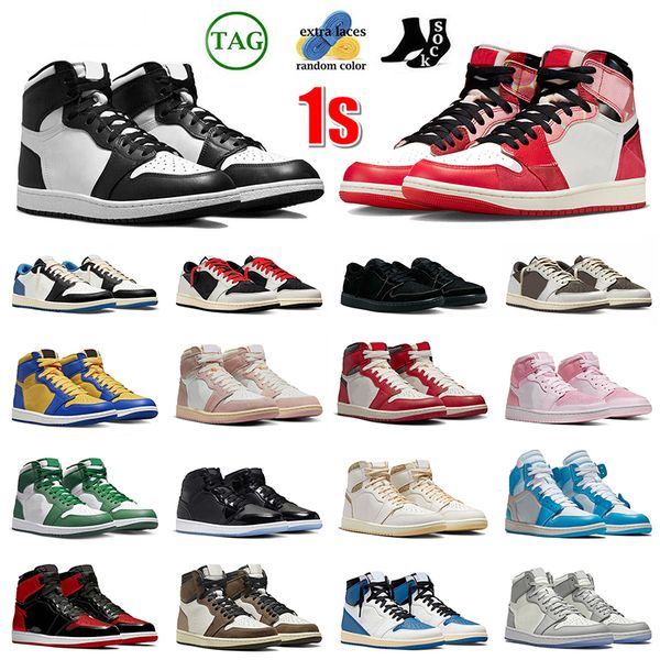 

1s spider-verse basketball shoes jumpman 1 85 black white ts lows olive black phantom space jam gorge green fragment bred patent craft train