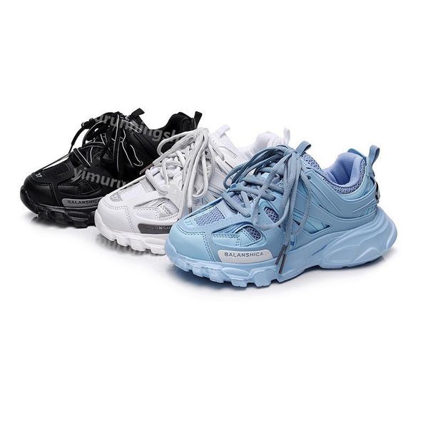 

designer luxury brand men women casual shoes track 3 3.0 white black sneakers tess.s. gomma leather trainer nylon printed platform y1