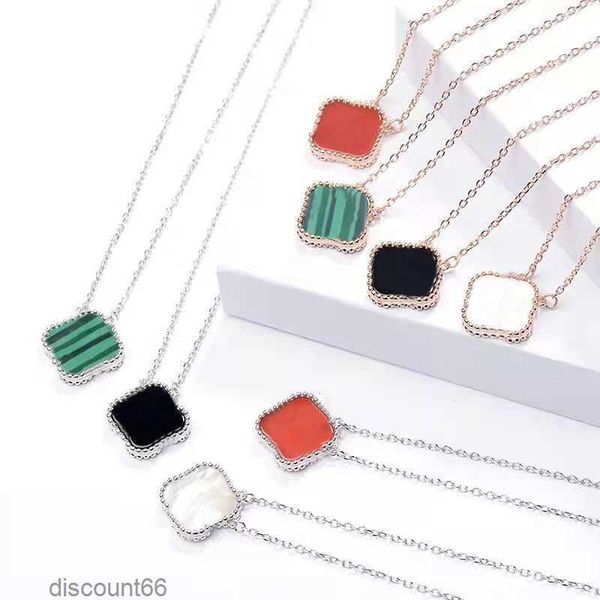

luxury designer 4/four leaf clover pendant necklaces jewelry for women fashion designers brand full diamond jewelrys pendants necklace for w, Silver