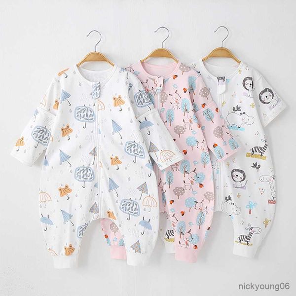 

sleeping bags children's cotton pajamas spring autumn summer home clothes single layer anti kick quilt artifact baby bag r230614