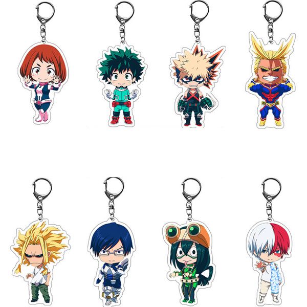 

50mm acrylic keychain my hero 40 colors amime cartoon cute blade cup key chain keyring acrylic keychains in hanging retail packaging, Blue