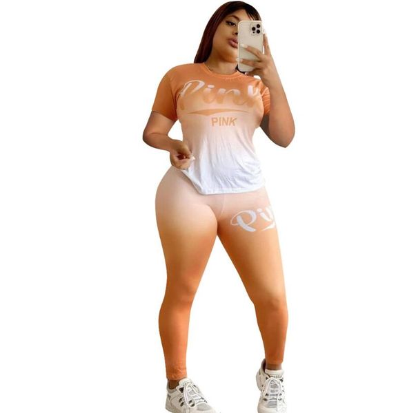 

women's tracksuits 2023 summer new fashion sports women's letter printing women's two piece set, White