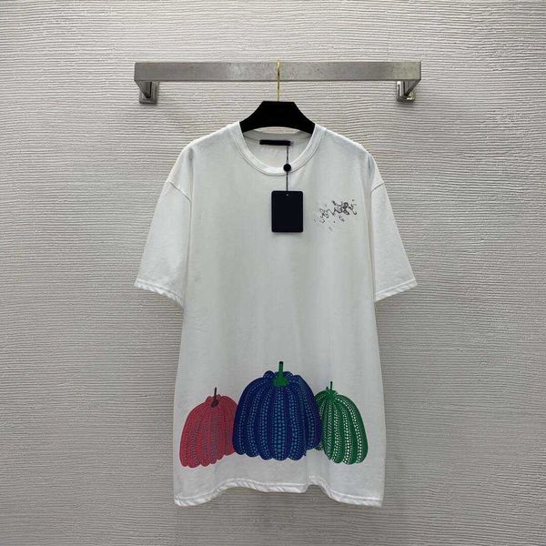 

23ss womens t-shirt tee women designer clothes 2023 summer new loose relaxed comic pumpkin print round neck short sleeve t-shirt women cloth, White