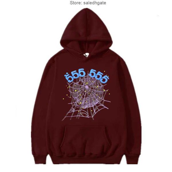 

men's hoodies sweatshirts puff print sp5der young thug 555555 angel hoodie men women printing heavy fabric spider web sweatshirts pullo, Black