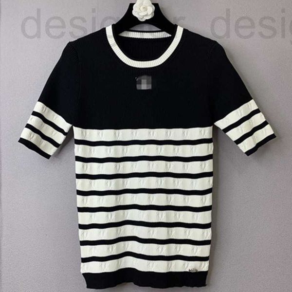 

women's sweaters designer 918 2022 milan runway autumn short sleeve crew neck white black pink pullover meiyi 638y