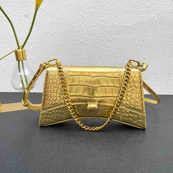 

b fashion women chain shoulder bag hourglass crocodile magnetic snap open flap large capacity 23cm strap designer luxury