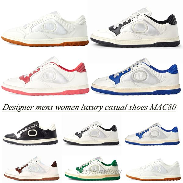 

women men casual shoes mac80 designer fashion mac 80 white platform sneakers letter double letters lace-up spring autumn trainer white black