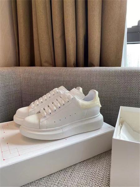 

luxury genuine leather mcque larry white gold prom wedding sneaker shoe casual trainers sneakers, Black