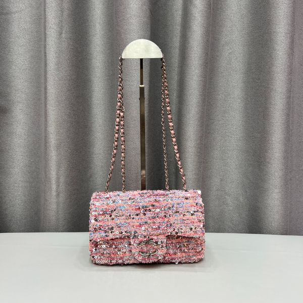 

handbag designer tweed beaded bag women's chain shoulder bag quilted purse crossbody bag bag parisian brand fashion flap classic fleece