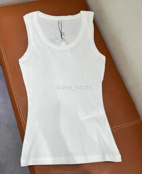 

designer t shirt women tanks knits r anagram embroidery knitted vest sleeveless breathable knitted pullover womens sport waistcoat 1u779, White