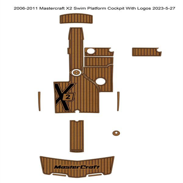 

2006-2011 mastercraft x2 swim platform cockpit pad boat eva foam teak floor mat