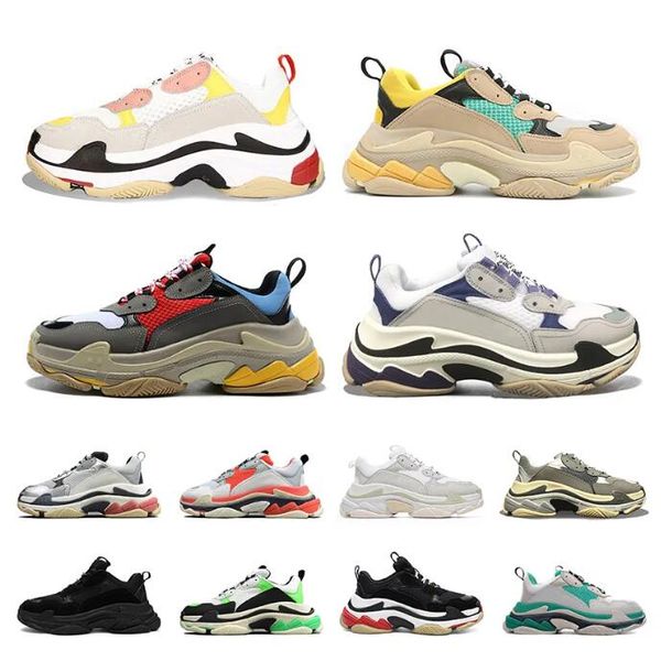 

2023 new luxury brand designer men women casual shoes track 3 3.0 triple white black sneakers tess.s. gomma leather trainer nylon printed pl