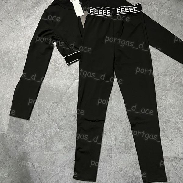 

letters women tracksuits luxury summer sleeveless sports yoga set vintage jogging running tank tight pants, Black