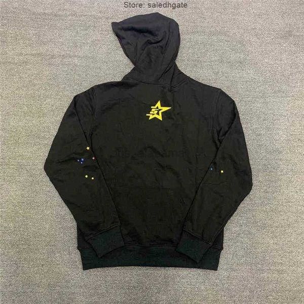 

men's hoodies sweatshirts puff print sp5der hoodie men women heavy fabric spider web sweatshirts pullover 2uks, Black