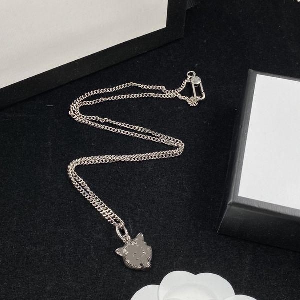 

new classic pendant necklace designer gift jewelry women's luxury necklace designer party wedding valentine's day jewelry gift, Silver