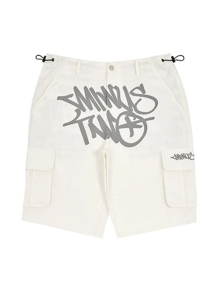 

mens pants minus two cargos shorts y2k casual retro street trend hip hop print loose overalls joggers 2023 trendy fashion women's men&#, White;black