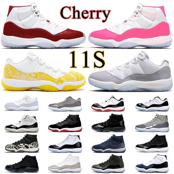 

cherry jumpman 11 11s men women basketball shoes j11 cool grey yellow snakeskin pink dmp cement grey cap and gown mens outdoor sport sneaker