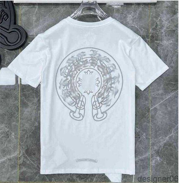 

men's classic luxury t shirt ch brand tees men women sanskrit letter short sleeve horseshoe couple t-shirts designer polos tshirts cro, White;black