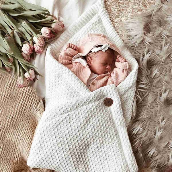 

sleeping bags warm baby blanket newborn swaddle wrap soft infant bag knitted envelope for accessories receiving r230614