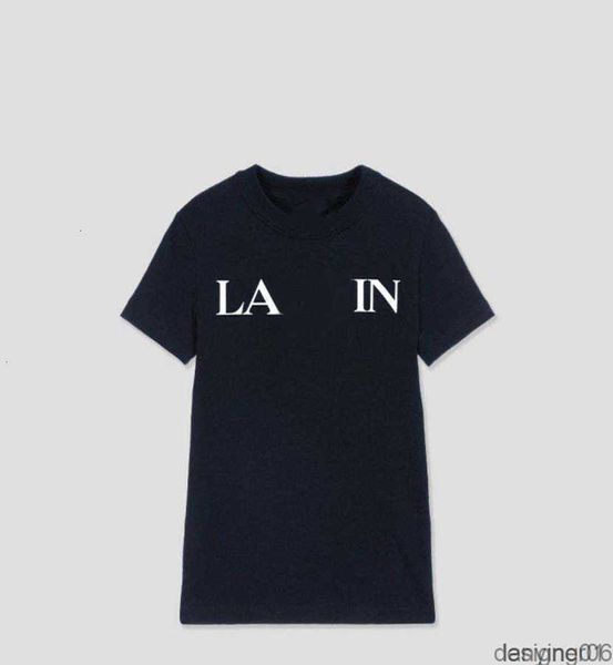 

ss23 designer lanvins t shirt fashion brand t-shirt women's spring and summer printed cotton men's short sleeve couple half loose, White;black