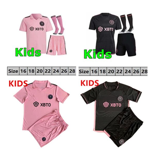 

kids 2023 2024 inter miami cf soccer jerseys matuidi higuain jean fray campana yedlin 23 24 football kids fans version shirt, Black;yellow