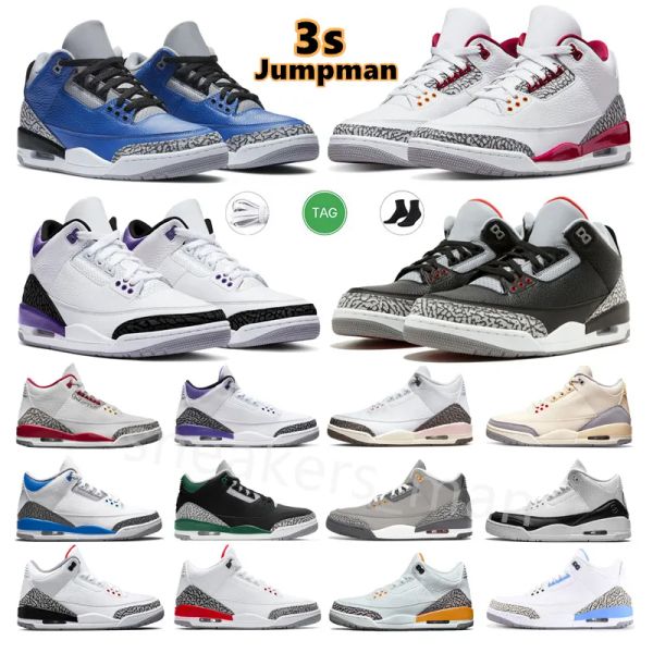 

jumpman 3s women men 3 basketball shoes muslin oreo white cement black cat slim shady cardinal racer true blue varsity royal sneakers traine