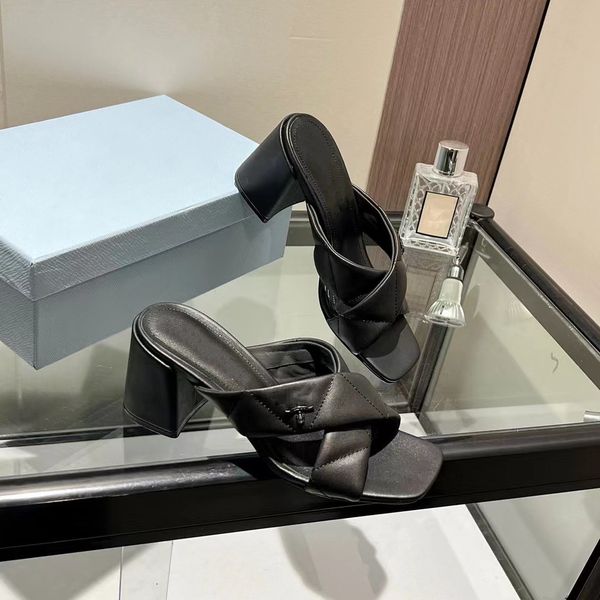

designer sandals women monolith roman foam rubber platform sandal padded nappa leather lug tread slides luxury bread slippers summer cutout, Black