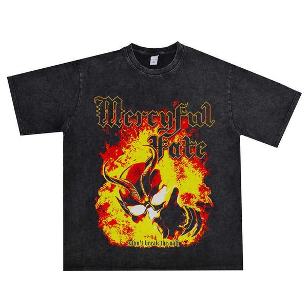 

heavy metal merciful fate benevolent destiny rock band washable t-shirts men women, White;black