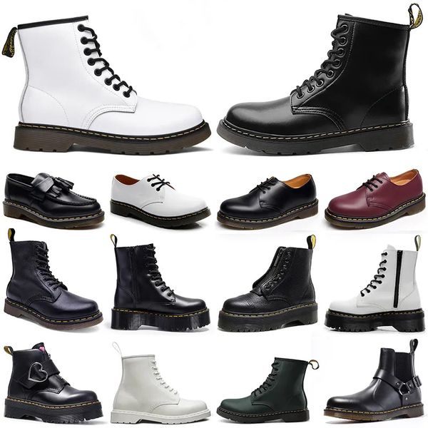 

men dr martins boots doc martin designer boot martens women sneakers triple black white fashion classic ankle short booties winter snow outd
