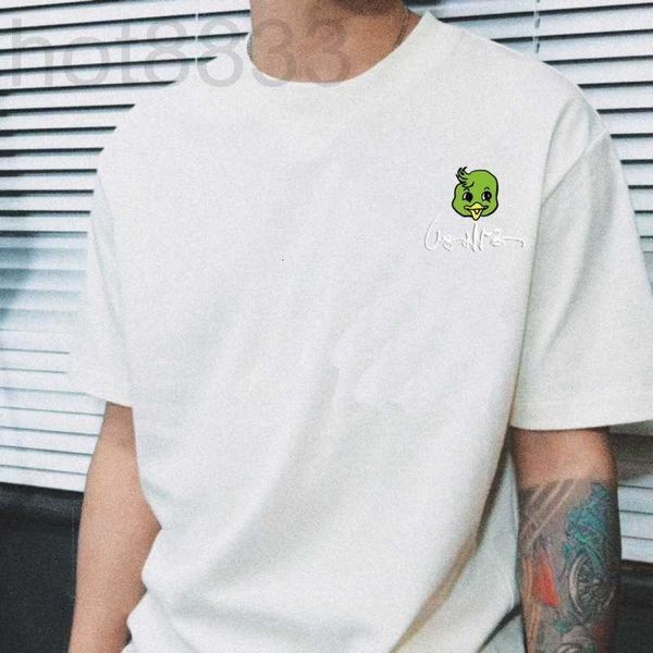 

men's t-shirts designer summer new co branded embroidery duck head short sleeve contrast and women's fashion brand pure cotton t-s, White;black