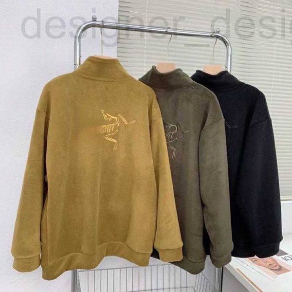 

men's jackets designer jacket mens thickened cardigan coat womens wool zipper sweatshirt fashion sportswear stand-up collar overcoat lo, Black;brown