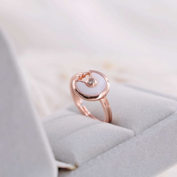 

original boutique charm card's classic fritillary amulet opening ring simple and gentle temperament light extravagant style, Silver