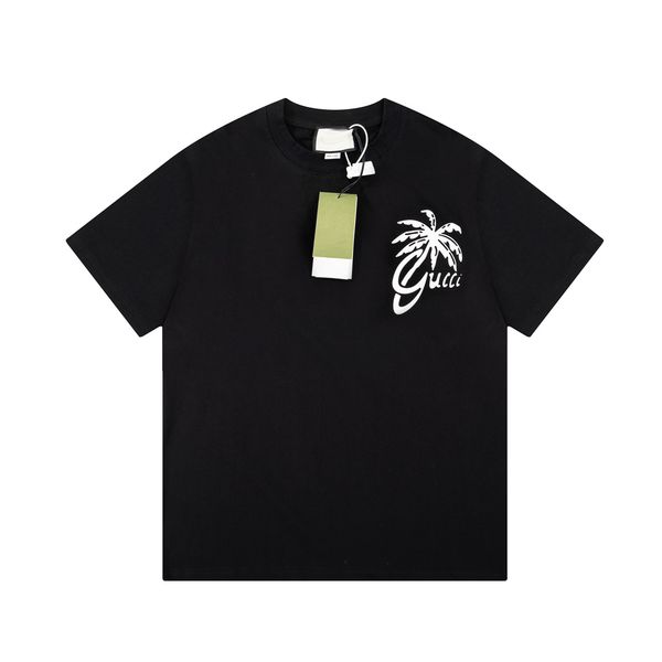 

luxury brand designer coconut tree men's t-shirt, White;black