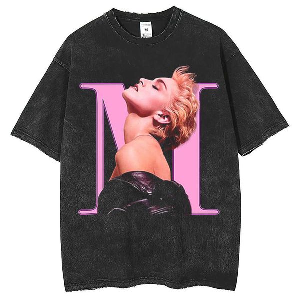 

female singer portrait print high hip t-shirt stir fried snowflake men's women's fashion round neck short sleeve, White;black