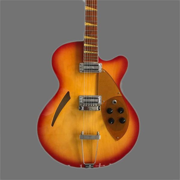 

2022 6-string cherry sunburst rickenback electric guitar semi-hollow body roger hollow body electric guitar