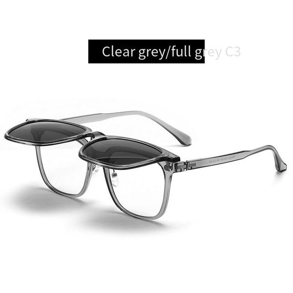 

the new korean version of magnetic optical frame polarized sunglasses two-in-one mirror polarized tr90 cool trend sunglasses, White;black