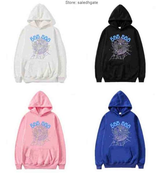 

designer sp5der men's hoodies sweatshirts young thug 555555 angel spider hoodie men women spider web pattern sweatshirt sweater hooded, Black