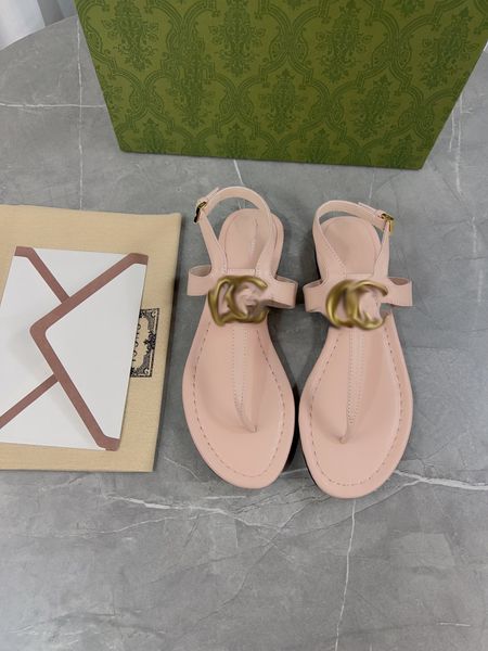 

2023 summer luxury g sandals designer women flip flops slipper fashion genuine leather slides metal chain ladies casual shoes 35-43, Black