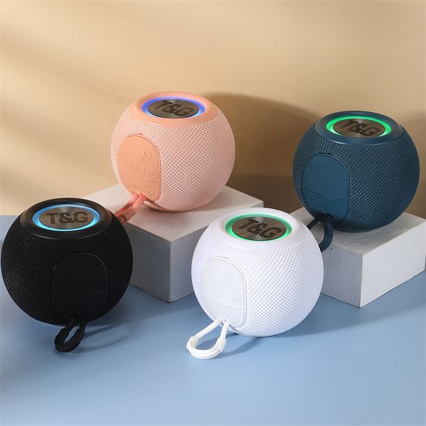 TG337 Waterproof Mini Portable Speaker Colorful LED Bluetooth 5.3 Wireless Loudspeaker with Hook HIFI Audio Support AUX TF Card Handsfree Music Loudspeaker