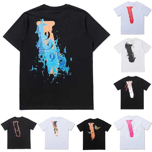 

2023 summer mens women t shirts loose tees fashion man s casual shirt clothing street shorts sleeve clothes tshirts, White;black