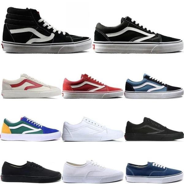 

designer shoes old skool casual van skateboard black white mens womens fashion plate-forme outdoor flat size 36-44