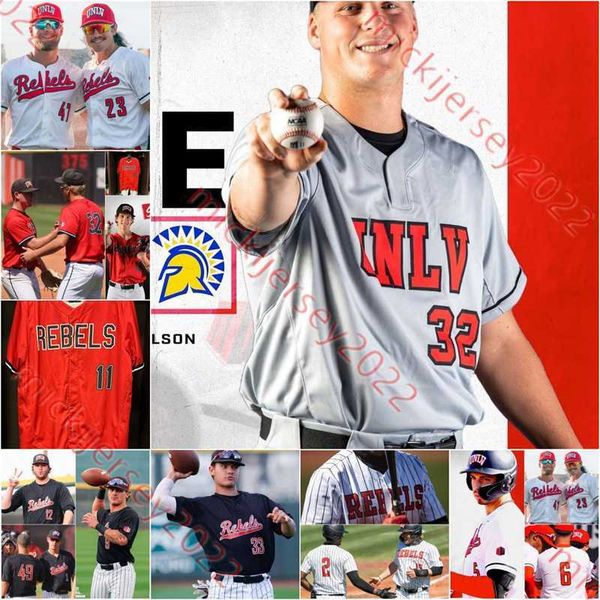 

college baseball wears custom stitched college unlv baseball jersey eric bigani josh sharman josh ibarra noah beal noah mattera troy balko j, Blue;black