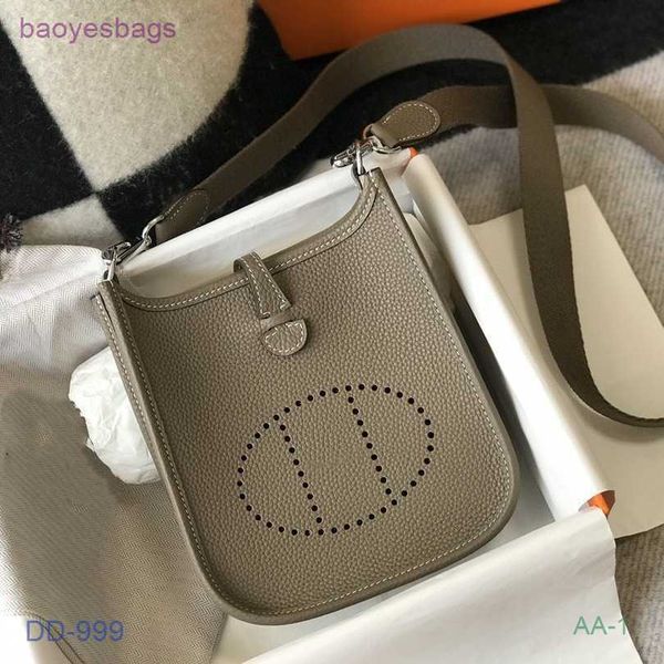 

designer bag evelynbag leather 2023 bags h small real tote genuine casual cowhide hollow out litchi pattern shoulder crossbody women's