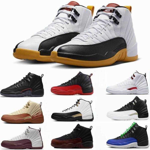 

retro mens basketball shoes jumpman 12 cherry field purple men sneakers playoffs royalty hyper royal black gold white sports trainers golf