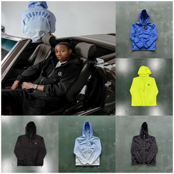 

23ss new men trapstar jacket sportswear irongate t windbreaker-black 1to1 embroidered letters women's zipper sun protection 11, Black;brown