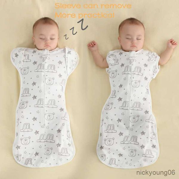

sleeping bags baby pure cotton swaddle towel hug newborn surrender bag with extendable sleeves r230614