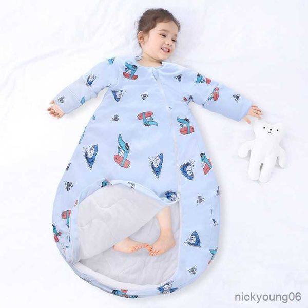 

sleeping bags vest children's anti-kicking baby bag zipper wrap autumn winter long sleeve r230614